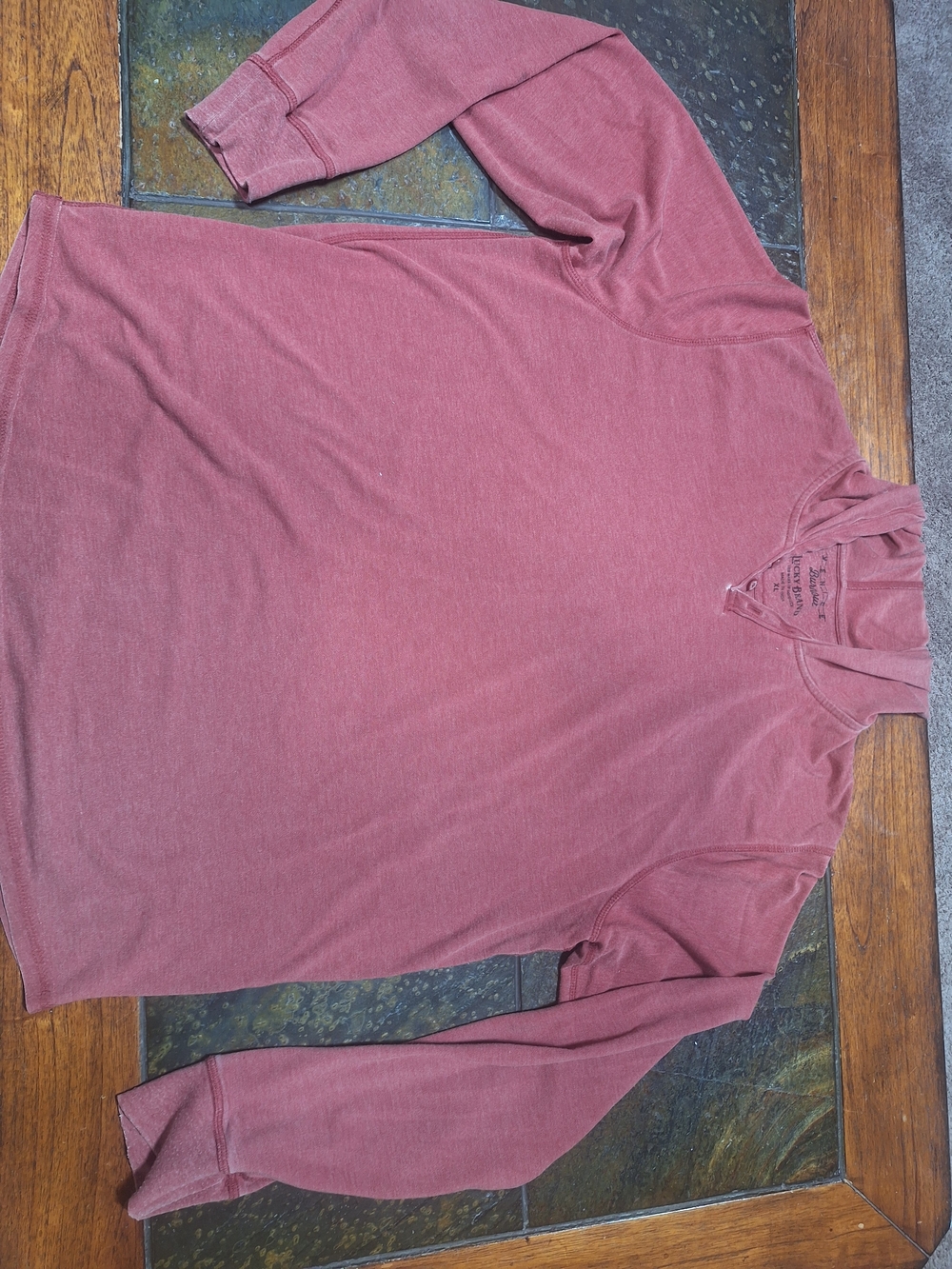 Lucky Brand Men's Long-Sleeve Hooded Pullover in Dusty Rose